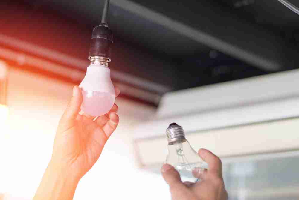 changing a light bulb